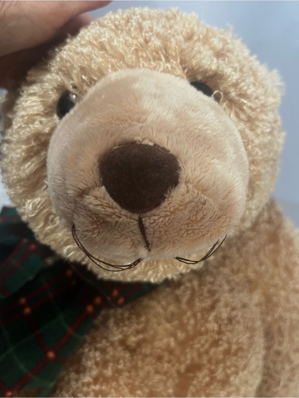 Vintage 90s Rare 30” Holiday Detailed Potbelly Plush Bear with Wide Wool Scarf - Picture 14 of 15